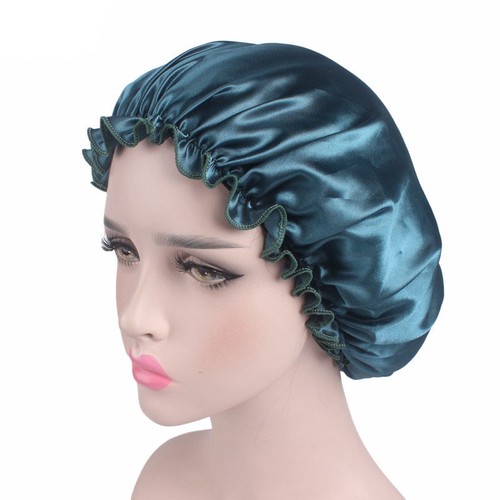 Satin Night Sleep Cap Hair Care Bonnet Head Cover Band Elastic Hat Adjust - Picture 6 of 44