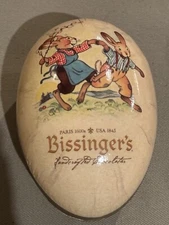 German Bissinger’s Nestler Paper Mache Easter Chocolate Candy Container 6” Egg