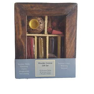 Download New Wooden Box Incense Gift Set 161 Pieces Cones Sticks ...