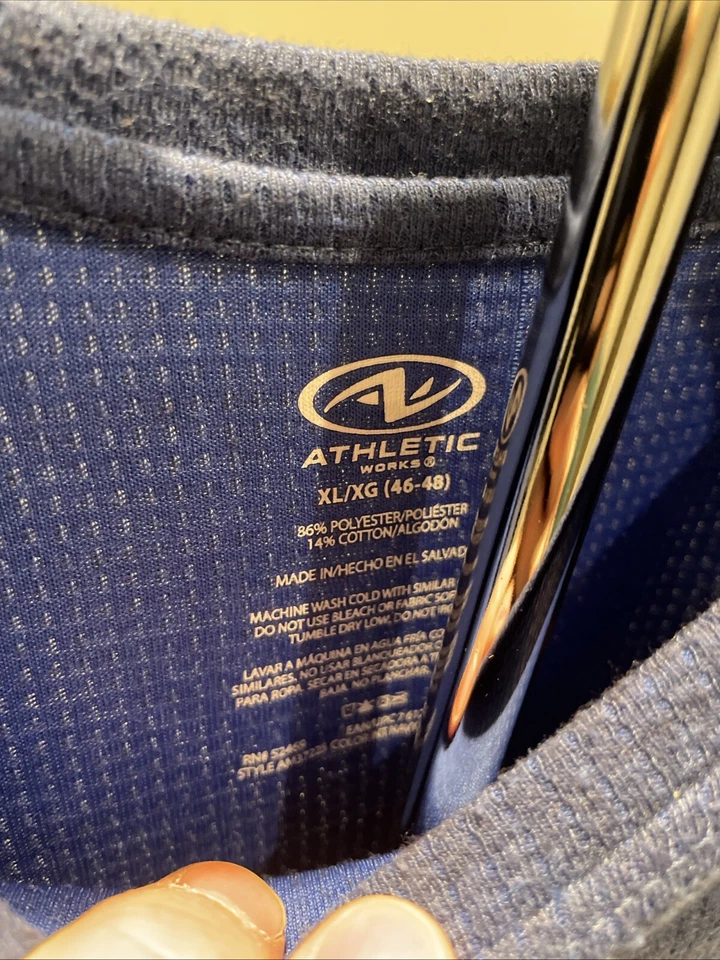 Camisa Hombre Manga Larga Athletic Works XL 46-48 Extra Grande Azul Foto 4 de 4