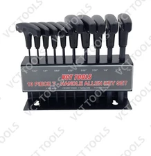10pc VCT T-HANDLE HEX ALLEN KEY WRENCH SET SAE 3/32" - 3/8" W/ Holder