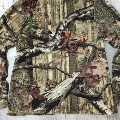 MOSSY OAK Break Up Pink Collar Camo Half Zip Fleece Pullover Sweatshirt M 8-10 - Picture 7 of 8