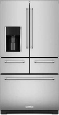 NIB KitchenAid KRMF706ESS 36 Inch Freestanding 5-Door French Door Refrigerator