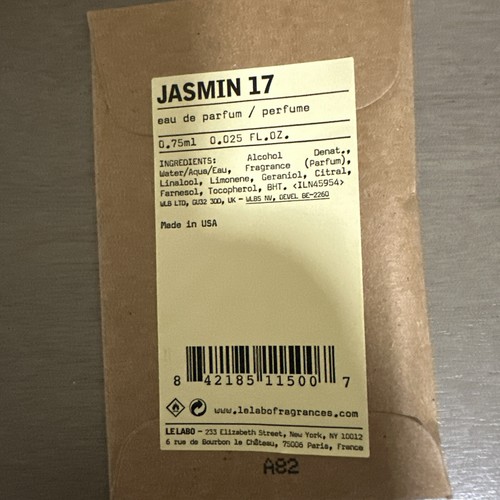 Le Labo Jasmin 17 Eau De Parfum sample 0.025oz / 0.75ml
