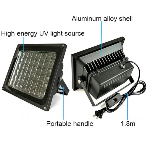 Lámpara de luz de inundación 20x3W 30x3W 50x3W 90W 150W UV 365nm 395nm con enchufe e interruptor - Imagen 27 de 37