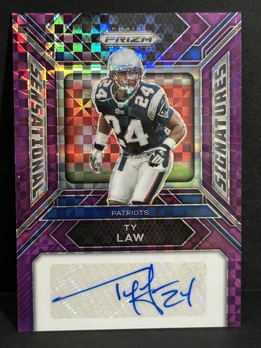 2023 Panini Prizm NFL Patriots Sensational Signature Ty Law Purple