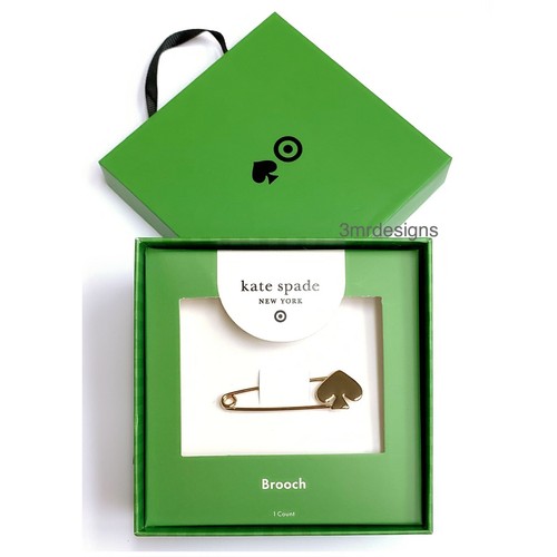 NWT Kate Spade x Target Gold Plated SPADE SAFETY PIN BROOCH-Statement Piece! - Picture 3 of 6