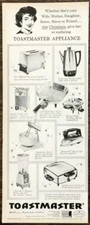 1961 Toastmaster Small Home Appliances Christmas Print Ad Gift Mom Sis Daughter