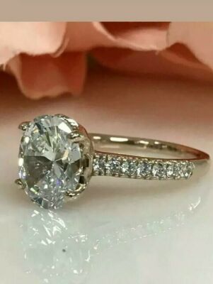 2.50Ct Round Lab Created Diamond Solitaire Bridal Engagement Ring 925 Silver