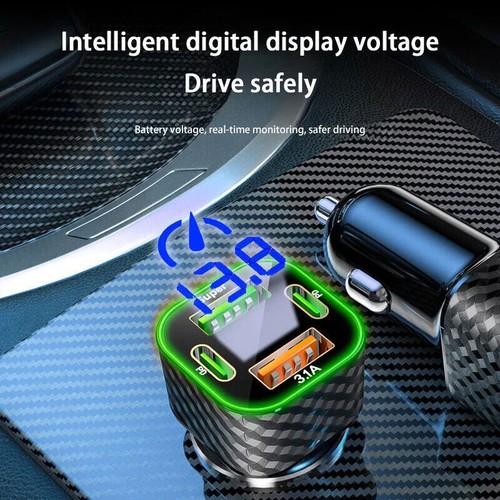 Car Phone Charger Dual PD USB 4 in 1 with LED Display Super Fast Charge Adapter - 第 12/13 張圖片