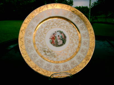 MARKED ''N'' WITH CROWN GOLD VINTAGE 8'' PLATE FAIRY MOTIF