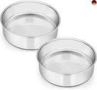 Homikit Backform, Edelstahl Rund Kuchenform Backformen 2Er-Set, 16Cm, Gesund