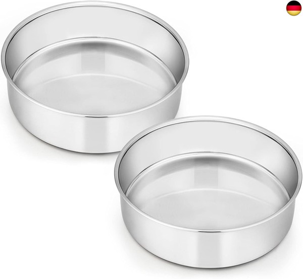 Homikit Backform, Edelstahl Rund Kuchenform Backformen 2Er-Set, 16Cm, Gesund-image