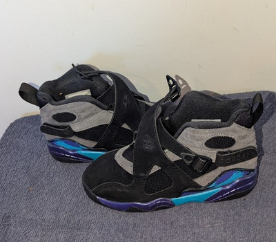 #ad Nike Air Jordan 8 Retro Aqua Purple Black 305369 006 Ps Preschool Kids Size 11C $33.29