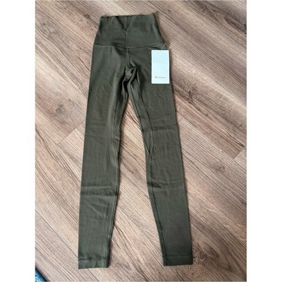 NWT Lululemon Align SHR Super-High-Rise Pant 28'' Leggings Olive Green LW5CO5S