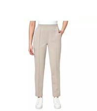 NWT Mondetta Women's Pintuck Straight Leg Pant, Beige, Size XL, 1716719