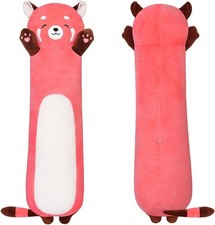 Long Red Panda Plush Body Pillow, 35 Inch Soft Stuffed Animal Hugging Toy, Cute