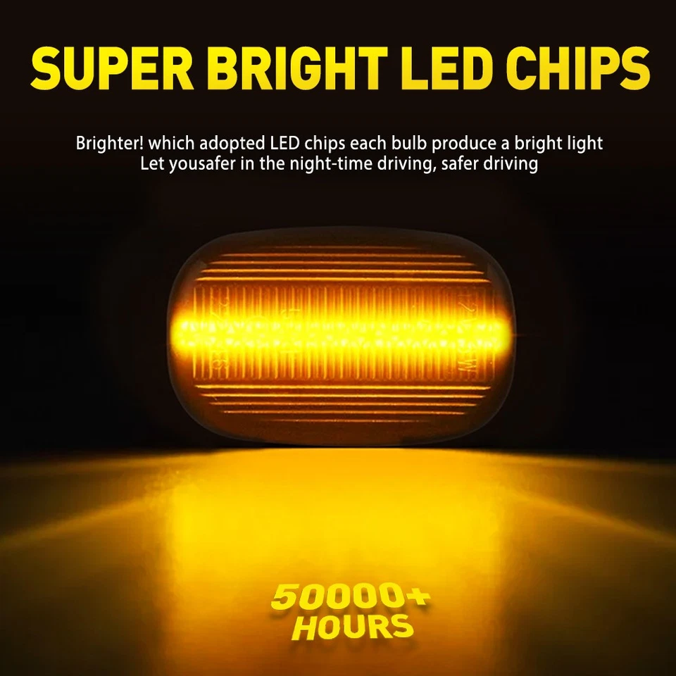 Smoked For Toyota Starlet 1996 1997 1998-1999 LED Dynamic Side Marker Light A - image 3 of 4