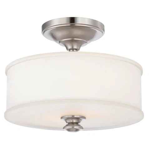 Minka Lavery Harbour Point 2-Light Semi-Flush, 4172-84 - Brushed Nickel - Picture 1 of 6