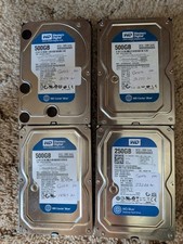 Lot of  4 Western Digital Blue SATA 3.5" Desktop Hard Drives Various capacities 