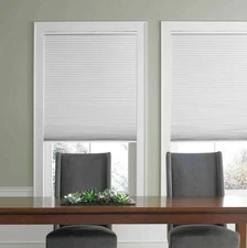 Real Simple SNOW Cordless Cellular Shades 22" x 64" Blinds WHITE (Set of 2)