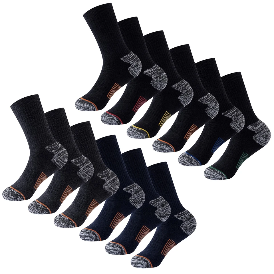 THE ESSENTIALS WARDROBE Men’s Thermal Socks 6 pack Outdoor Thick Insulated Hiking Socks Reinforced Heel