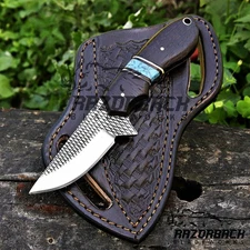 Rasp Cowboy Bull Cutter Knife With Pancake leather sheath, Farrier Rasp Knife