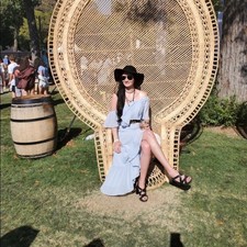 Show Me Your Mumu Tango blue ruffle dress XS