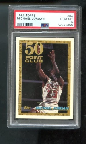 1993-94 Topps #64 Michael Jordan PSA 10 Graded Basketball Card 50 Point Club NBA