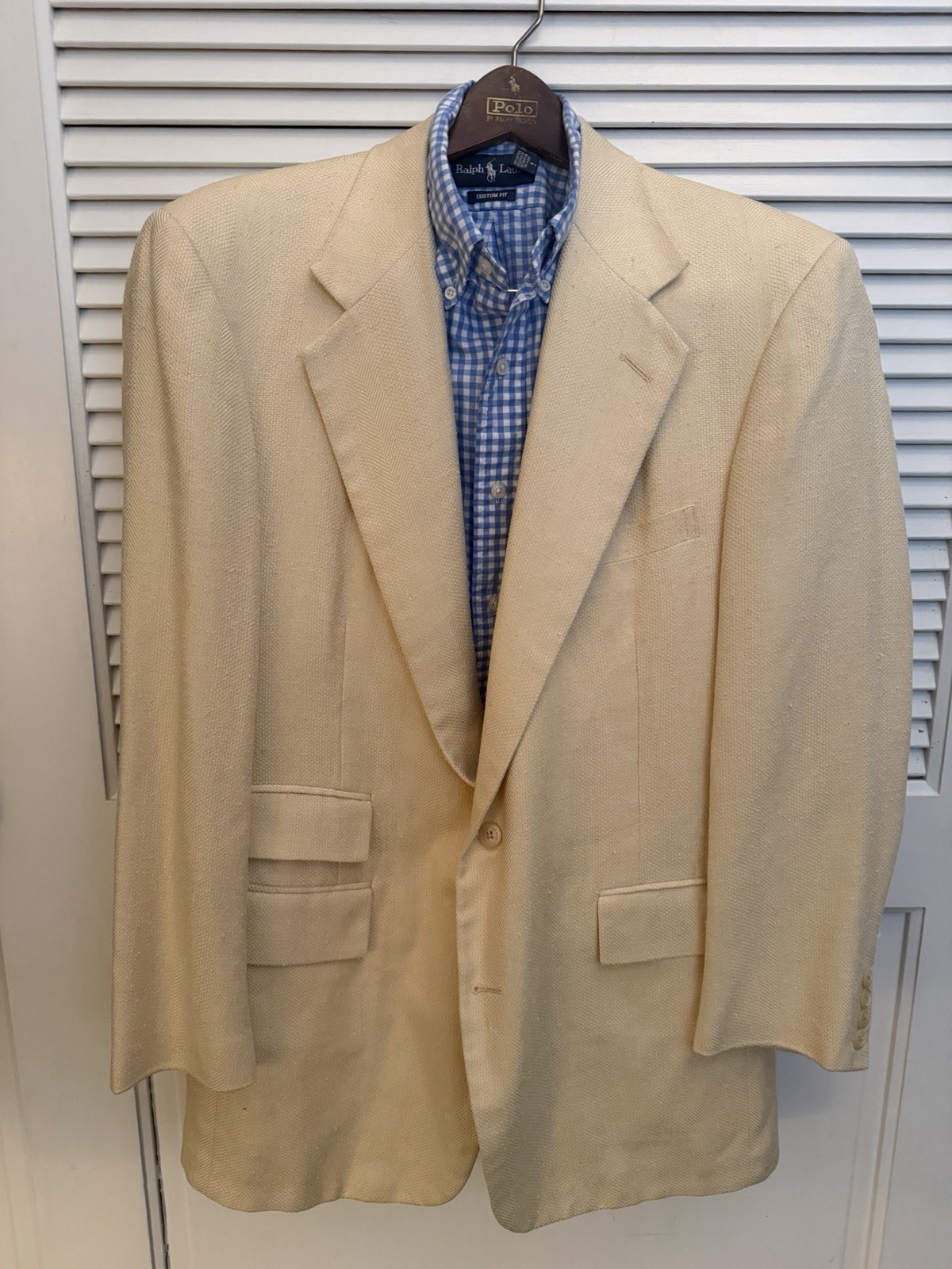 Polo Ralph Lauren vintage Linen, Pale Yellow Sport Coat 41R