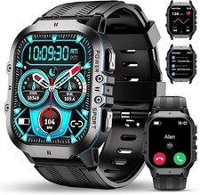 1.96'' Military Smartwatch with GPS - Perfect for Outdoor Sports and Fitness
