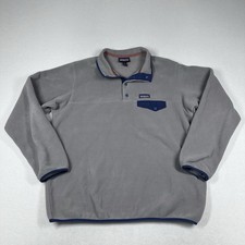 Patagonia Synchilla Grey Fleece Snap T Pullover Men  s Size XL