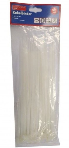 TrendLine Kabelbinder 4,8 x 250 mm Weiß 50 Stück Nylon Kabel Binder - Bild 4 von 4