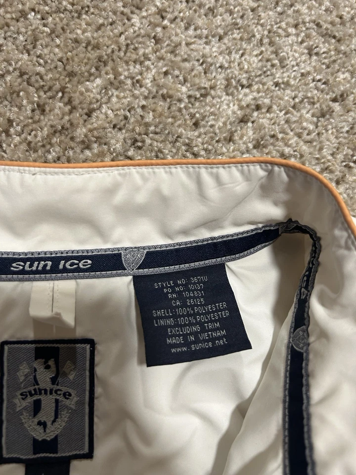 Chaqueta cortavientos Sunice Quarter cremallera para hombre grande blanca pulóver golf aire libre Foto 4 de 4