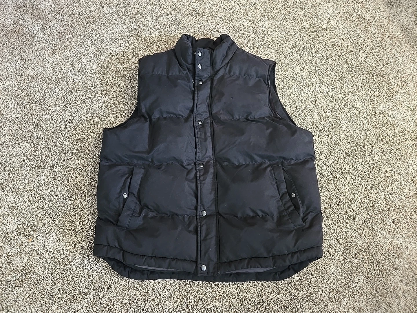 St Johns Bay Full Zip Puffer Vest Mens Sz Large Black Outdoor Hiking Trails
