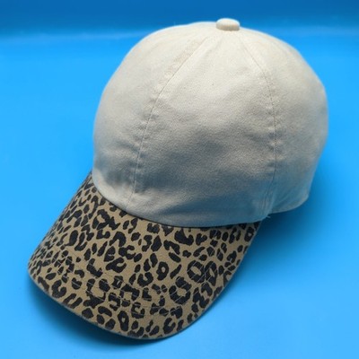 David & Young hat white adjustable cap - cheetah print brim