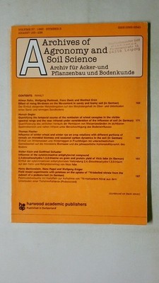 127148 ARCHIVES OF AGRONOMY AND SOIL SCIENCE. VOLUME 37. NUMBER 3. = Archiv für