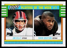 Jim Kelly / David Grayson , 1990 Topps, #A, , Players of the Week #1