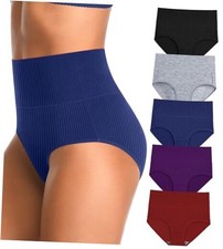 High Waisted Womens Underwear Cotton Tummy X-Large-XX-Large Multicolored
