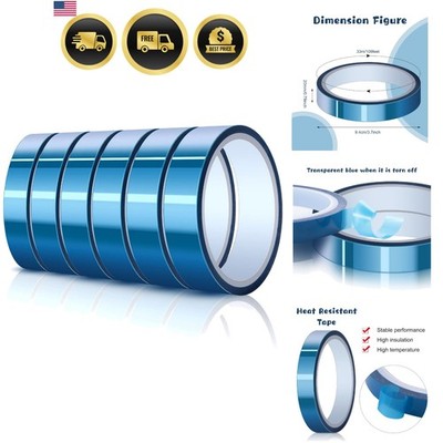 6 Rolls 20mm High Temperature Tape Heat Vinyl Press Tape Heat Resistant Subli...
