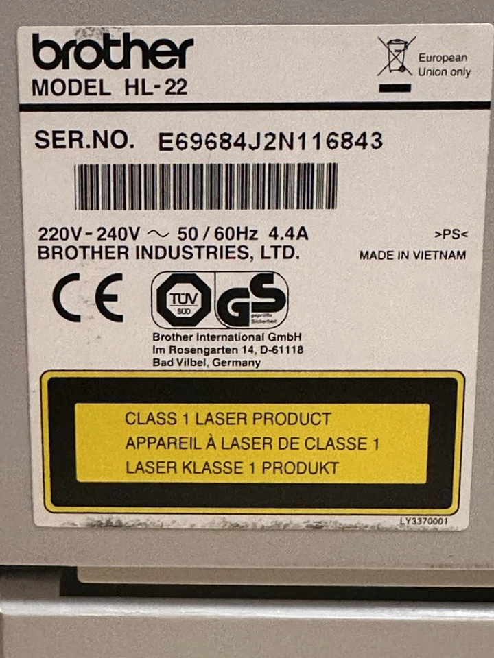 Brother HL-2130 s/w Laserdrucker, wenig benutzt. Mit Toner, mit Mängeln, Lesen - Bild 2 von 2