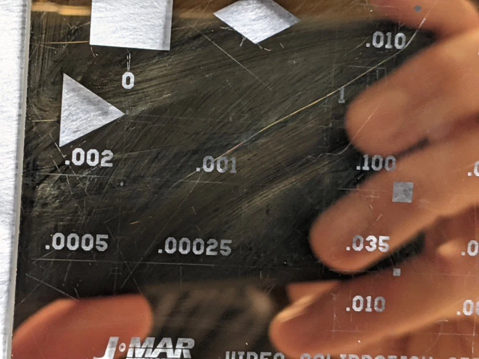 Calibración de video estándar J-MAR 3 pulgadas x 3 pulgadas cromo sobre vidrio P/N 001-9955 Foto 3 de 4