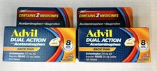Advil Dual Action Back Pain Relief Caplets 72 Ct Exp 2/28 Lot Of 2
