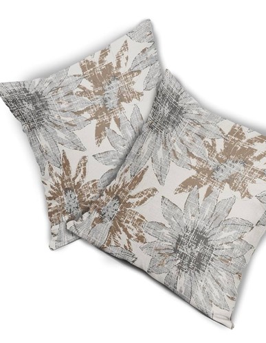 Set of 2 Pillow Cover 16 x 16 Inch Retro Sunflowers Brown Gray Decorative