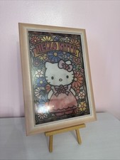 Rompecabezas Hello Kitty vintage con licencia de Sanrio estilo lámpara Tiffany enmarcada