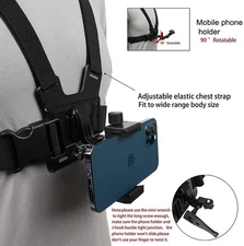 Mobile Phone Chest Strap Harness Mount Head Strap Holder Kit for Pov/Vlog,Cell P