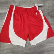 Jordan Nike Red White Shorts Size M  Dri-FIT Basketball Dizzle Mesh Jumpman Acti