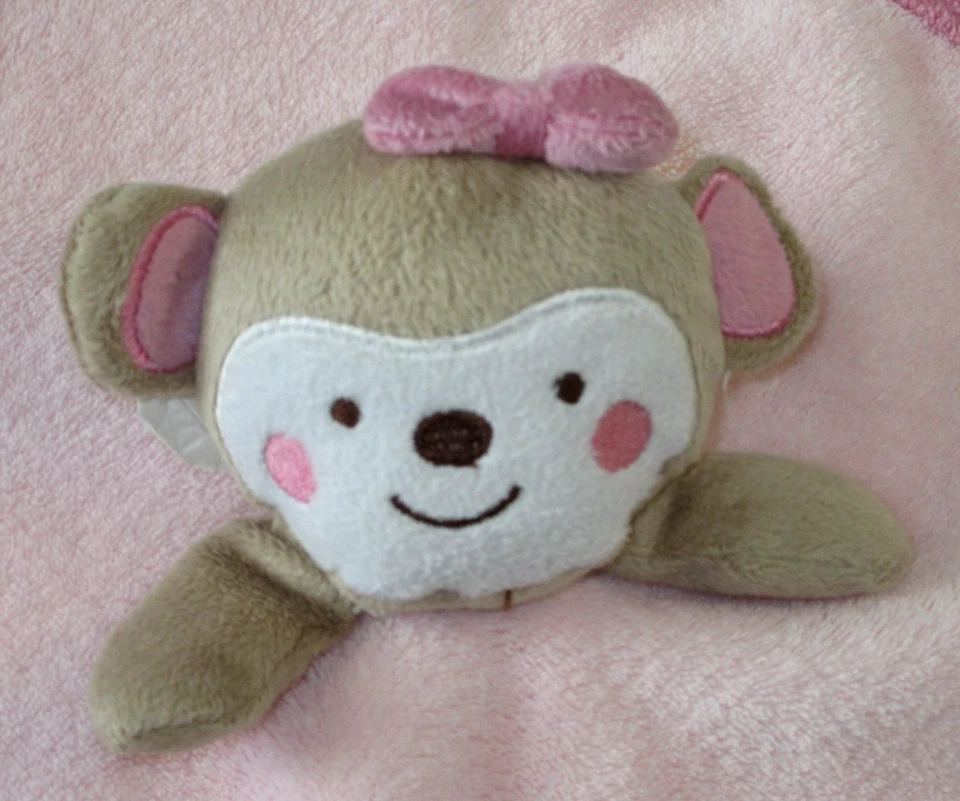 Manta de seguridad para bebé Koala rosa con moño de mono Lovey polar de felpa Foto 2 de 4