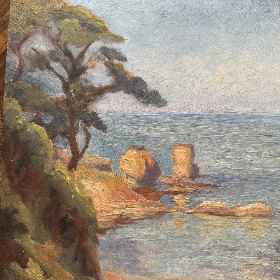 PAISAJE FRANCÉS VINTAGE, "Coastline cerca de Antibes, Francia" Foto 2 de 4