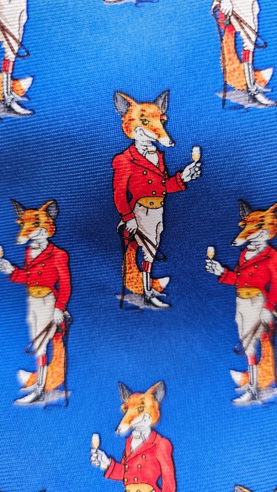Corbata Fox & Chave Bryn Parry Collaboration 100 % seda zorro hecha en Inglaterra Foto 3 de 4
